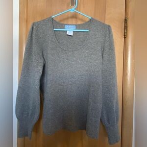 U-Knit size Large 100% cashmere grey sweater